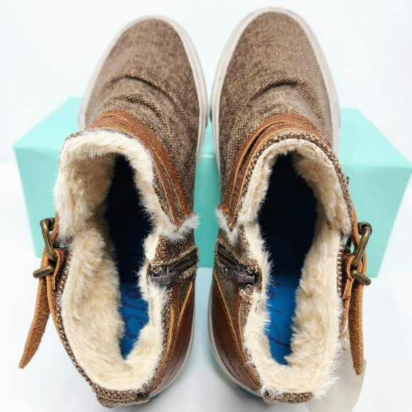 Blowfish Mojo-B SHR Faux Fur Lined Ankle Booties Sneakers, New, Fall Shoes - Picture 10 of 12